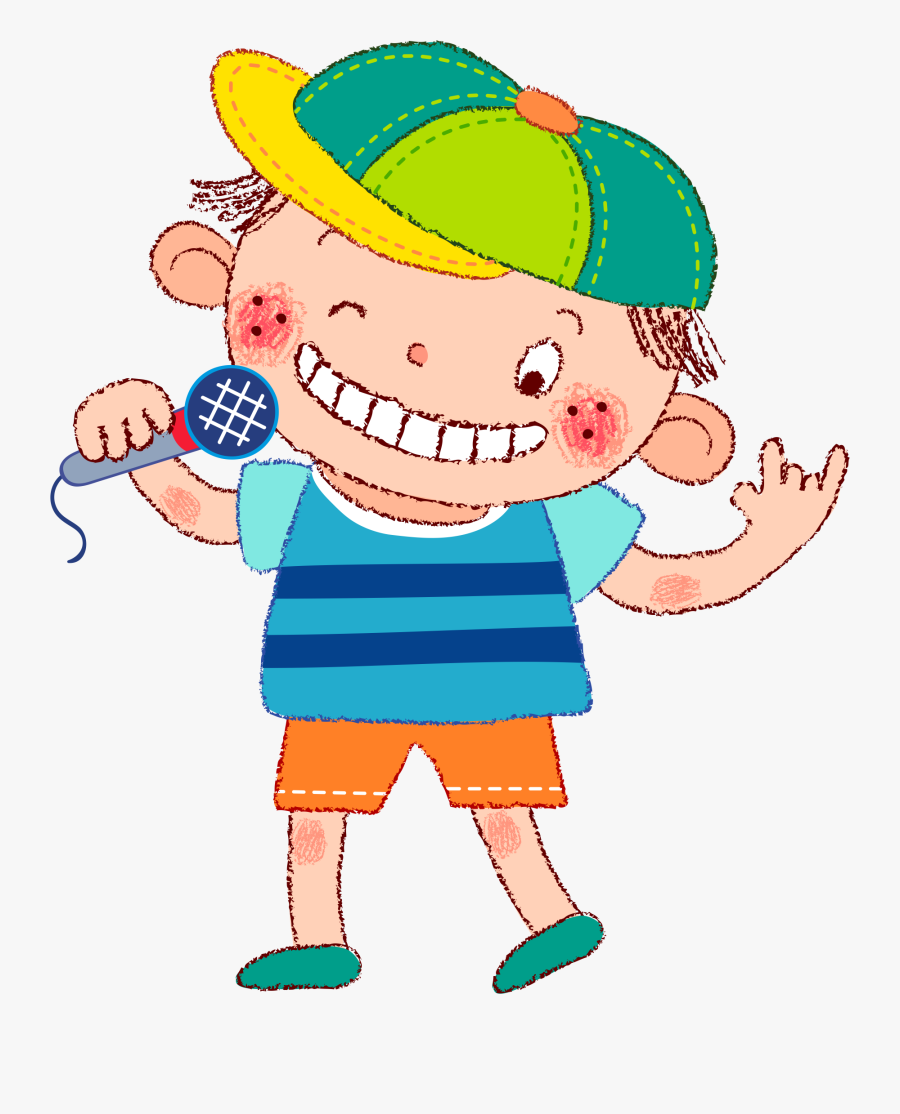 Child Thinking Clipart - Kid Singing Clip Art Png, Transparent Clipart