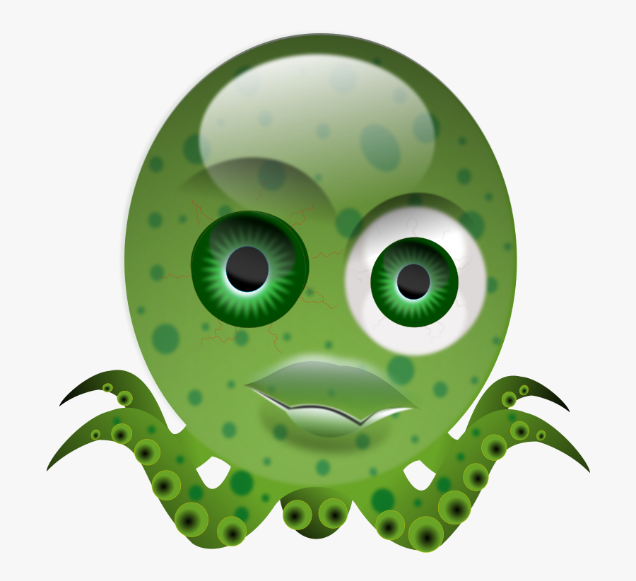 Crazy Octopus - Cartoon Space Monster, Transparent Clipart