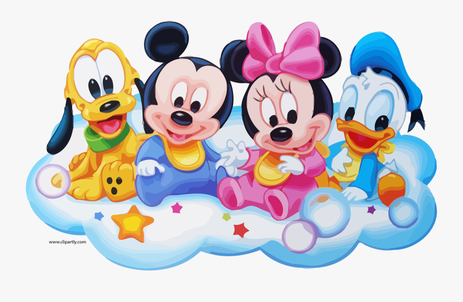 Walt Disney Babies Clipart Page - Baby Minnie And Mickey Mouse Love, Transparent Clipart