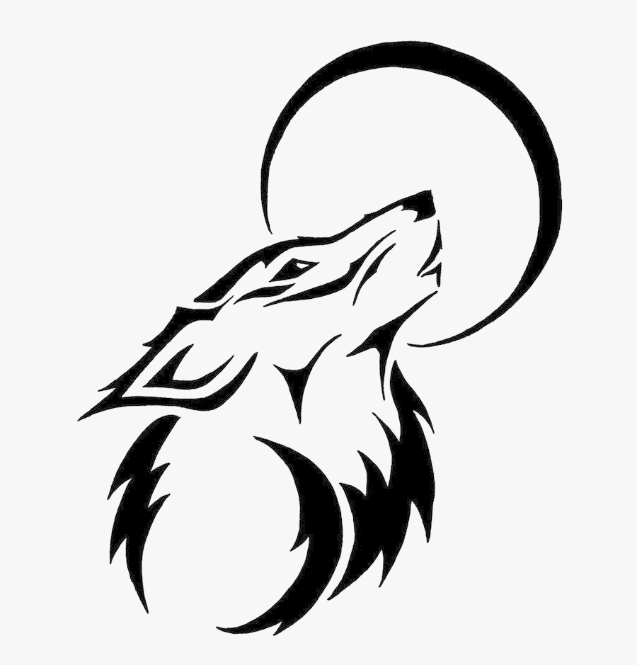 Wolf Tribal Clipart Black And White Transparent Png - Drawing Of Wolf Tattoo, Transparent Clipart
