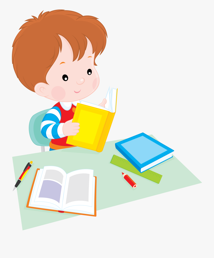 Clipart Black And White Library Student Doing Homework - Transparent Student Clipart Png, Transparent Clipart