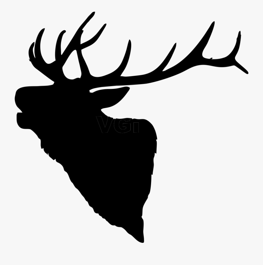 Duck Turkey Boar Deer In Crosshairs Clipart - Vector Elk Head Silhouette, Transparent Clipart