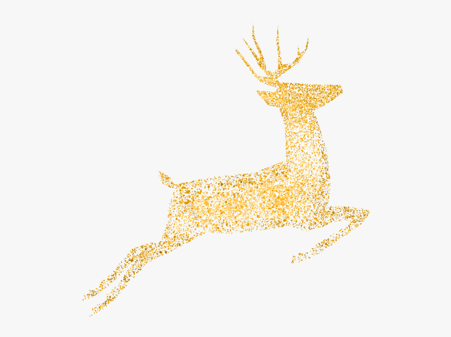 Transparent Baby Girl Deer Clipart - Gold Reindeer Png, Transparent Clipart