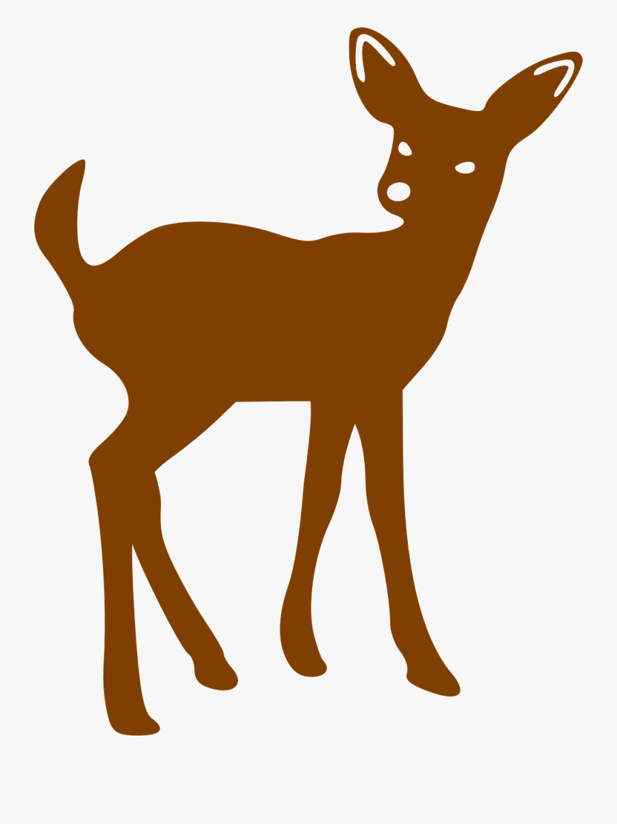 Transparent Bambi Png - Baby Male Deer Silhouette, Transparent Clipart