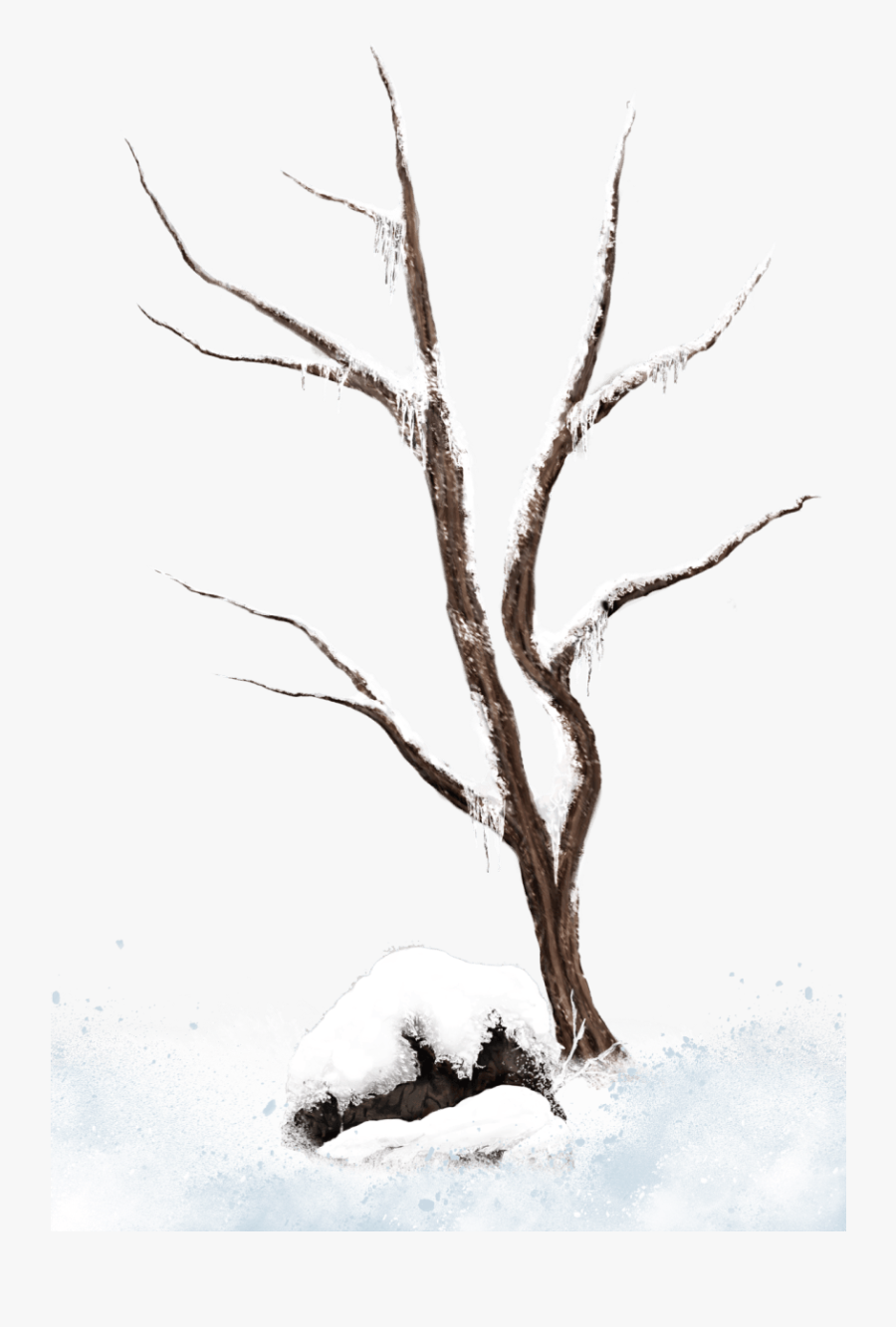 Transparent Winter Background Clipart - Winter Snow Tree Png Transparent, Transparent Clipart