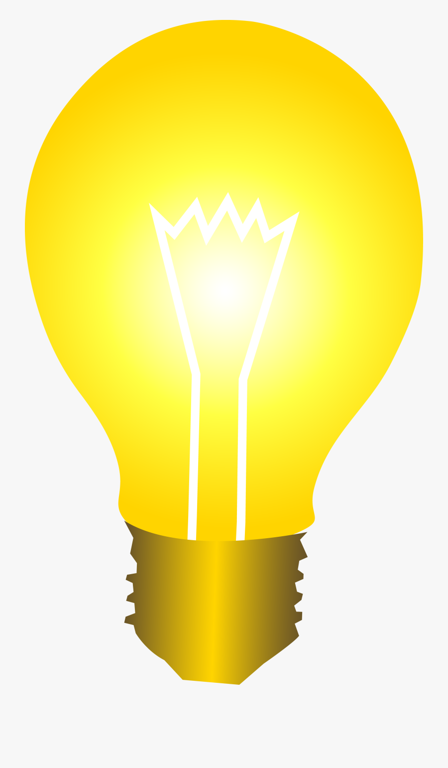 Bright Yellow Light Bulb, Transparent Clipart