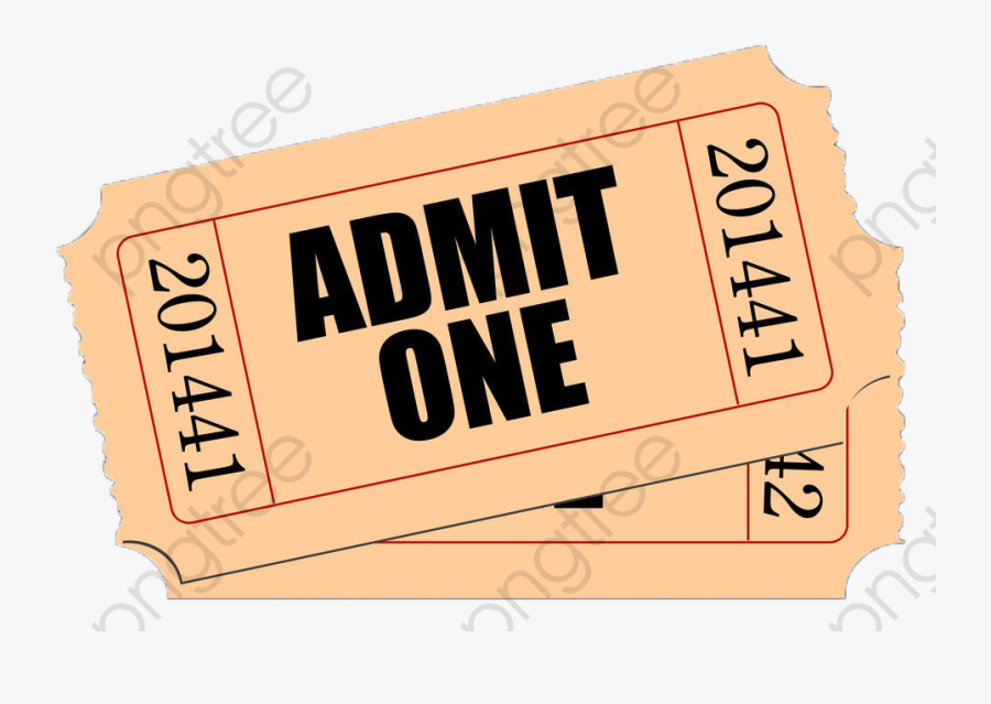 Yellow Movie Ticket - Ticket, Transparent Clipart