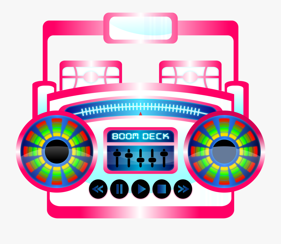 Colouful Clipart Boombox - Pop Culture Music Cliparts, Transparent Clipart