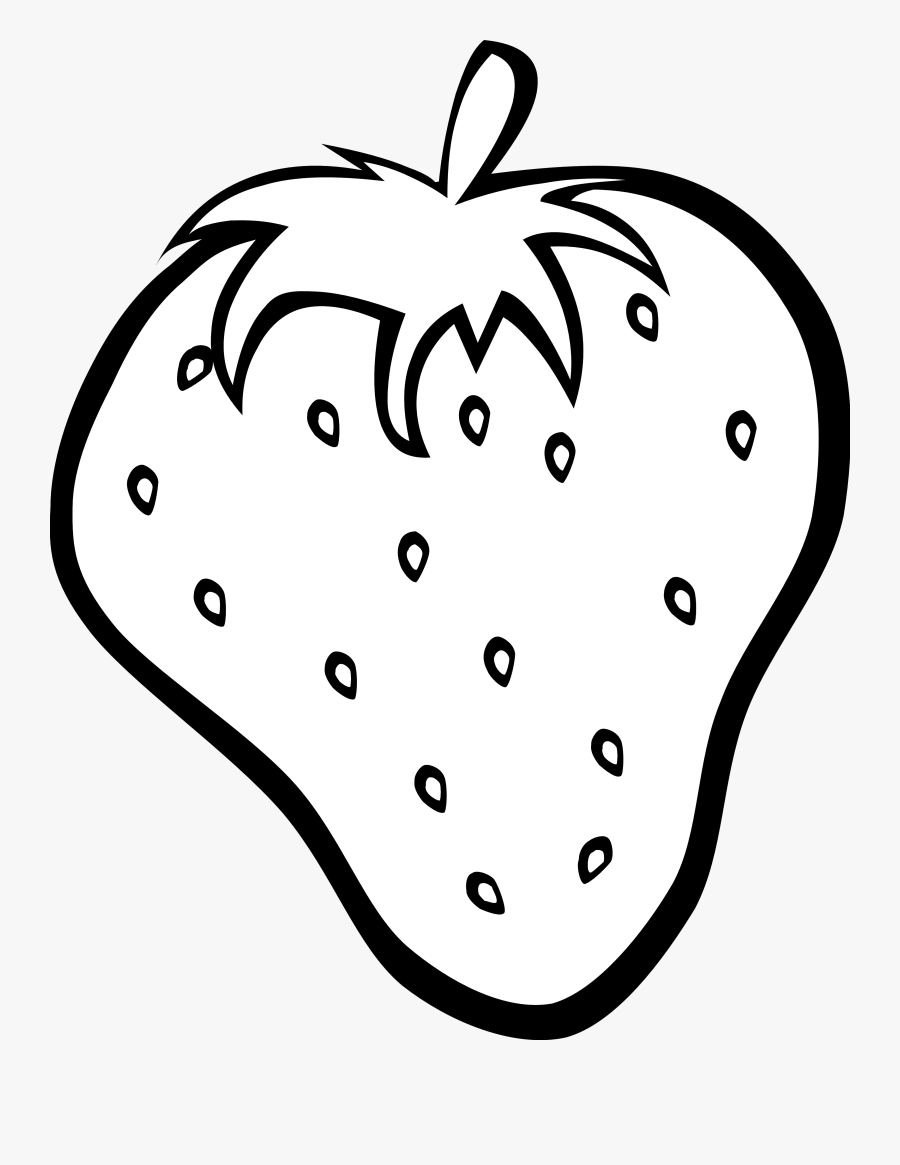 Simple Fruit Strawberry - Clip Art Black And White Fruits, Transparent Clipart