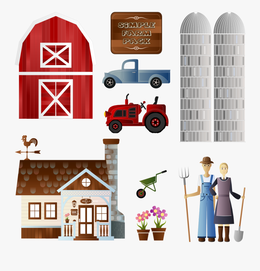 Farmhouse Clipart, Transparent Clipart