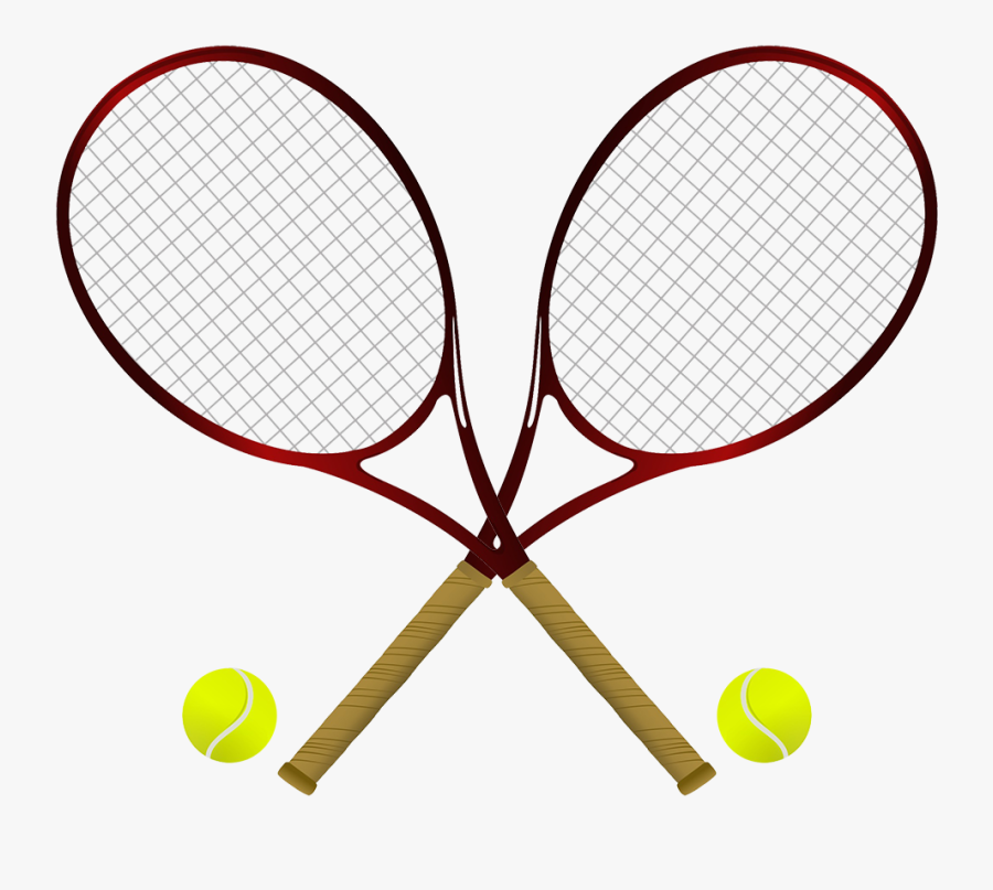 Sports Clipart Tennis - Tennis Ball And Rackets Png, Transparent Clipart