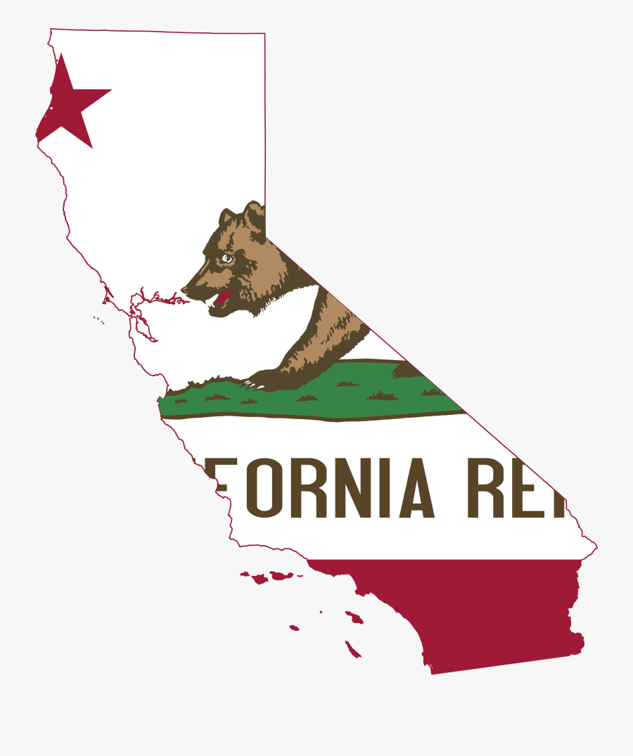 California Flag Clipart Svg - California Flag State Shape, Transparent Clipart
