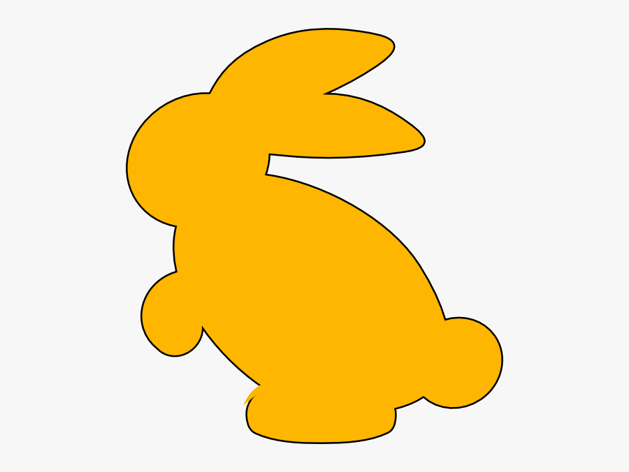 Yellow Bunny Silhouette Clip Art - Cute Cartoon Yellow Rabbits, Transparent Clipart