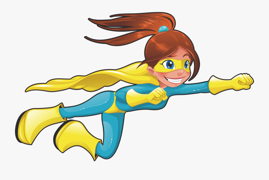 Svg Freeuse Library Cartoon Character Illustration - Flying Super Hero Cartoon, Transparent Clipart