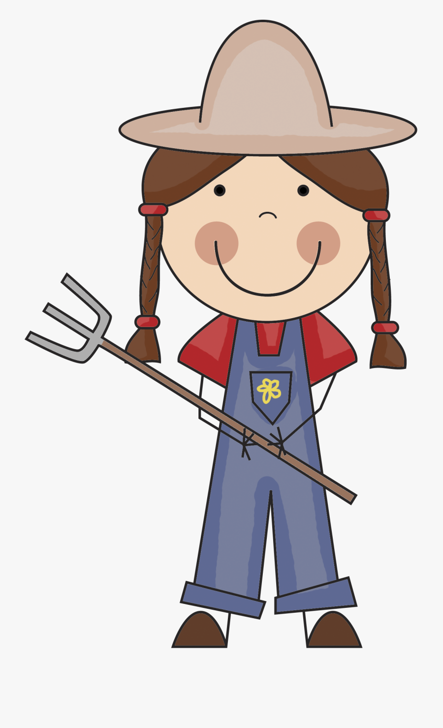 Vector Library Download Farming Clipart Stick Figure - Girl Farmer Clip Art, Transparent Clipart