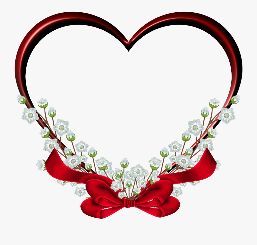 See Here Clip Art Borders And Frames Free Images - Wedding Heart Frame Png, Transparent Clipart