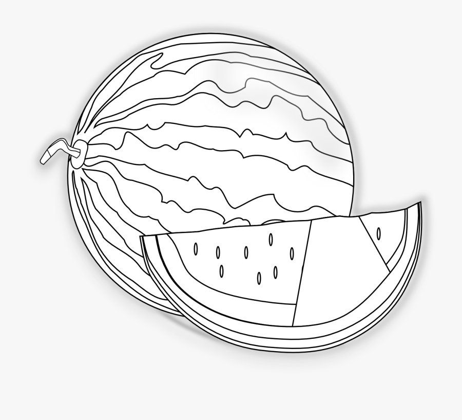 Transparent Watermelon Clipart Black And White - Melon Clipart Black And White Png, Transparent Clipart