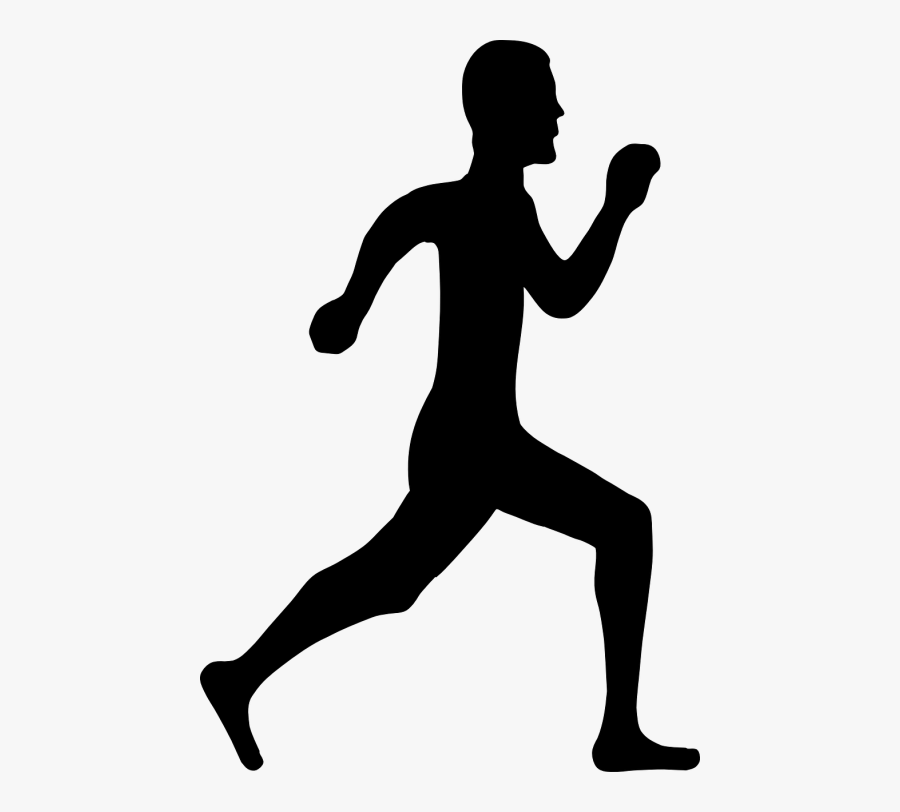 Run Running Man Silhouette Active Fitness Healthy - Person Running Clipart, Transparent Clipart