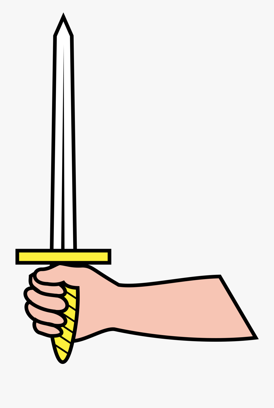 Sword Holding Clipart - Heraldic Hand With Sword, Transparent Clipart