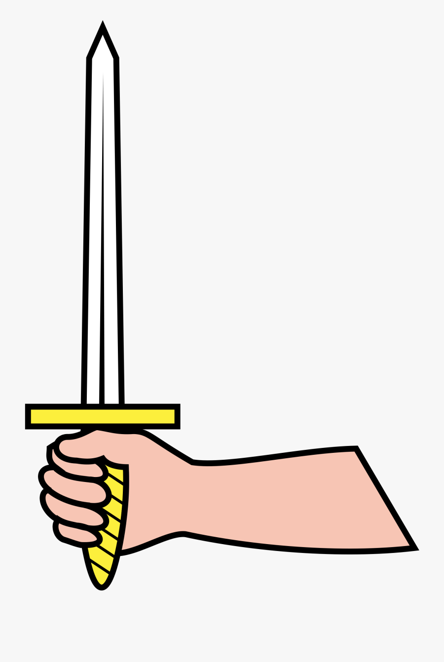 Sword Holding Clipart - Heraldic Hand With Sword , Free Transparent