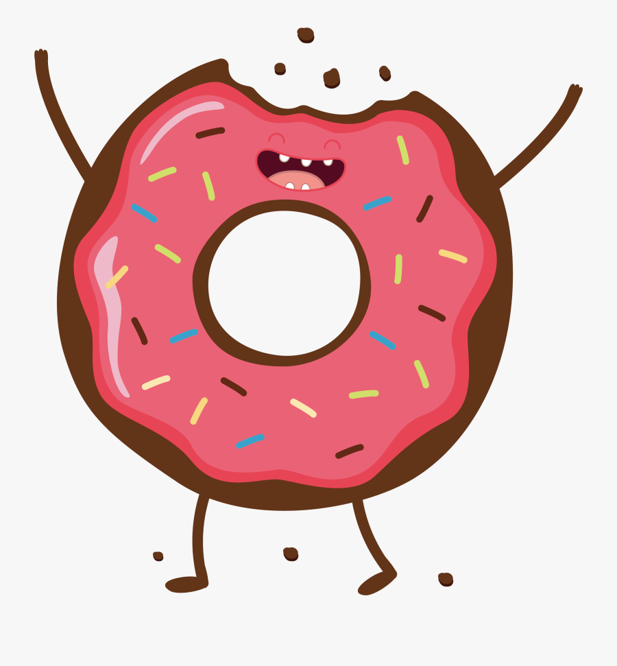 Doughnut Bakery Chocolate - Donut Cartoon Png, Transparent Clipart