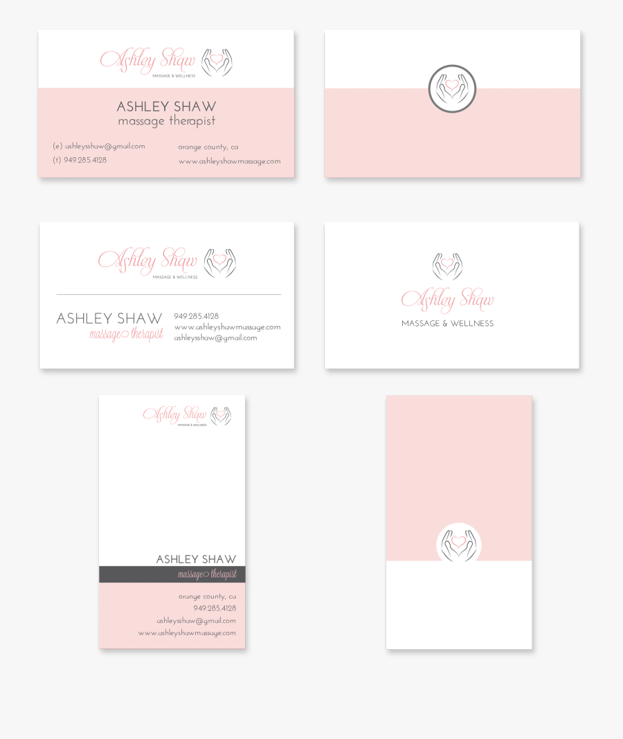 Clip Art Ashley Shaw Wellness Dc - Massage Business Cards Front And Back, Transparent Clipart