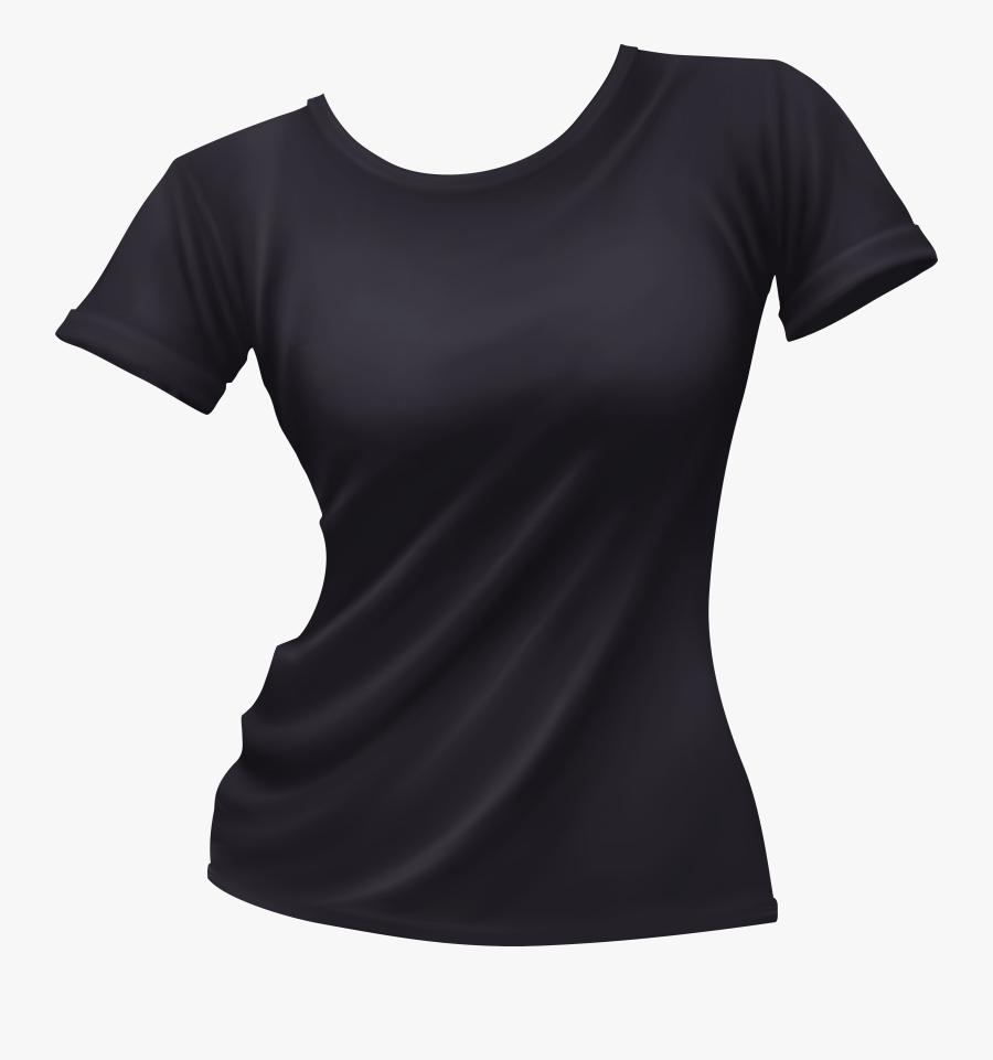 Female T Shirt Black Png Clip Art - Female Black Shirt Png, Transparent Clipart