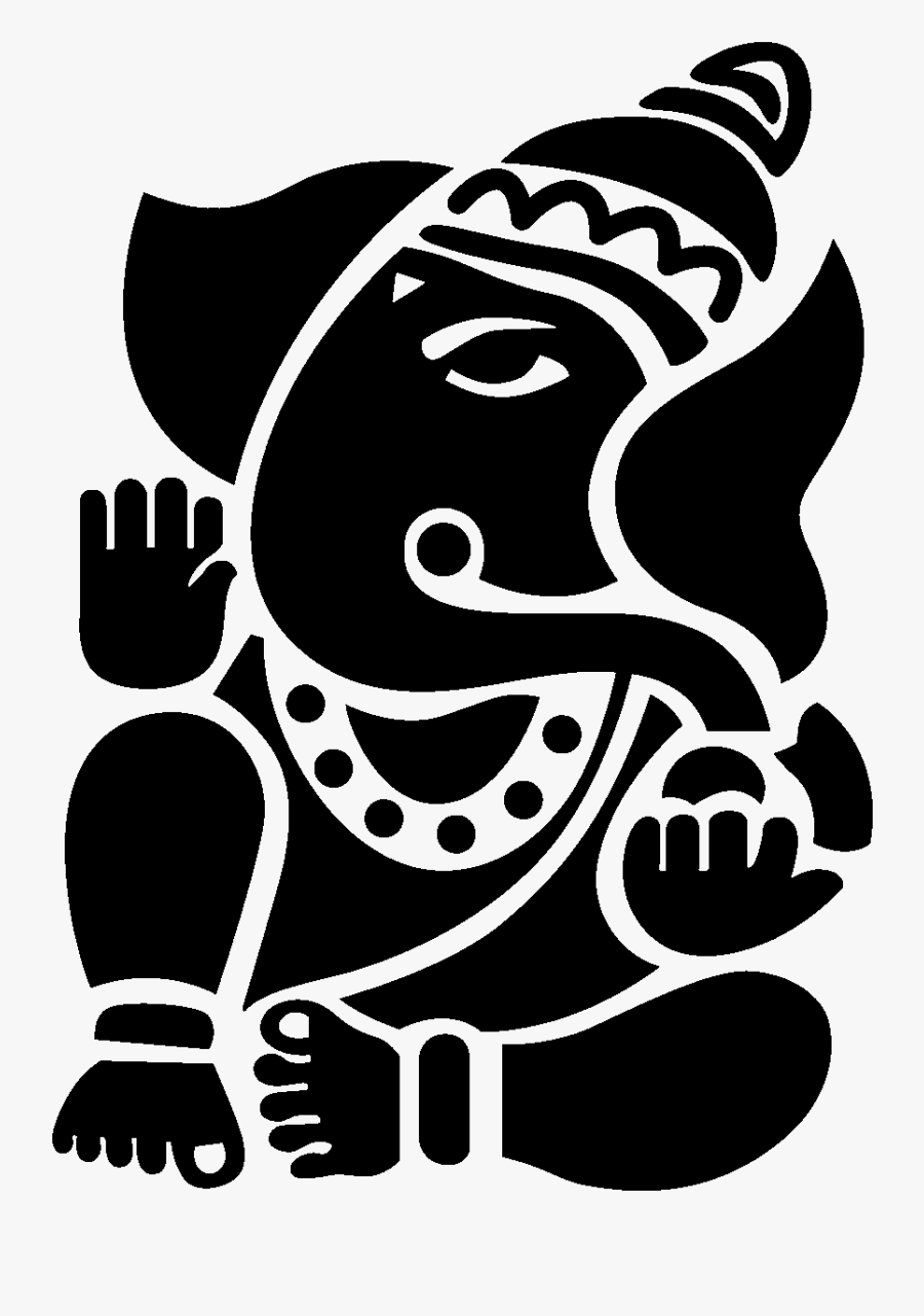 Clipart Eye Ganpati - Black And White Ganpati Png, Transparent Clipart