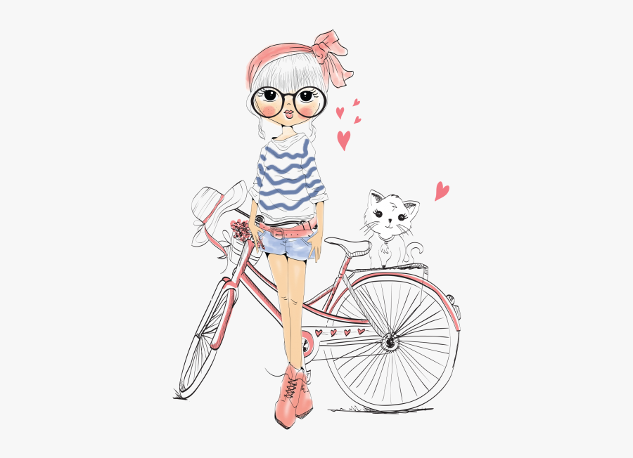 Cute Characters Clipart Png - Kawaii Drawing Of A Bike, Transparent Clipart
