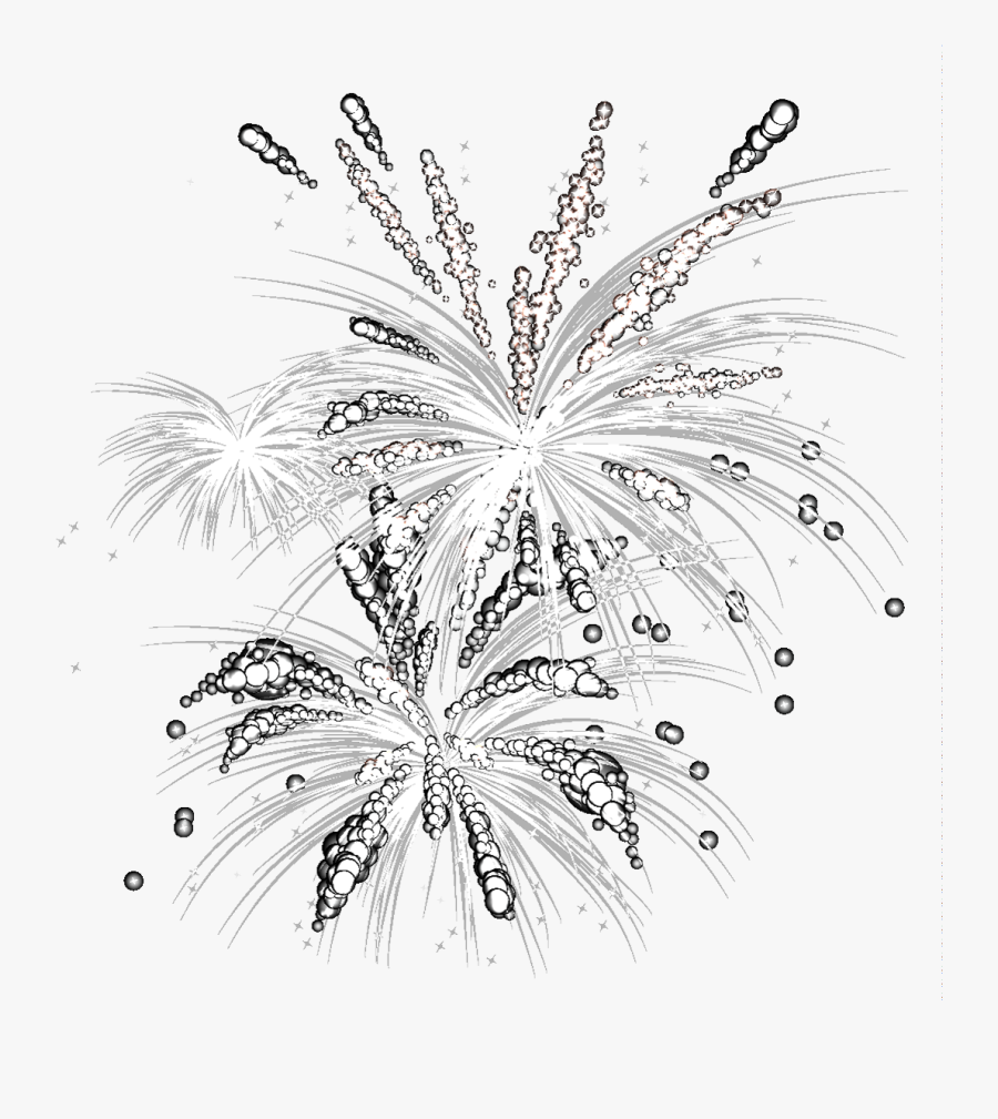 Fireworks Computer File - Transparent Black And White Fireworks , Free
