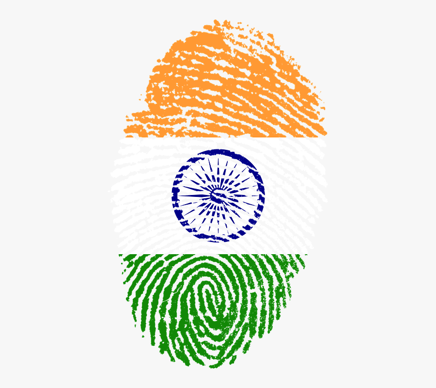 Indian Flag Fingerprint, Transparent Clipart