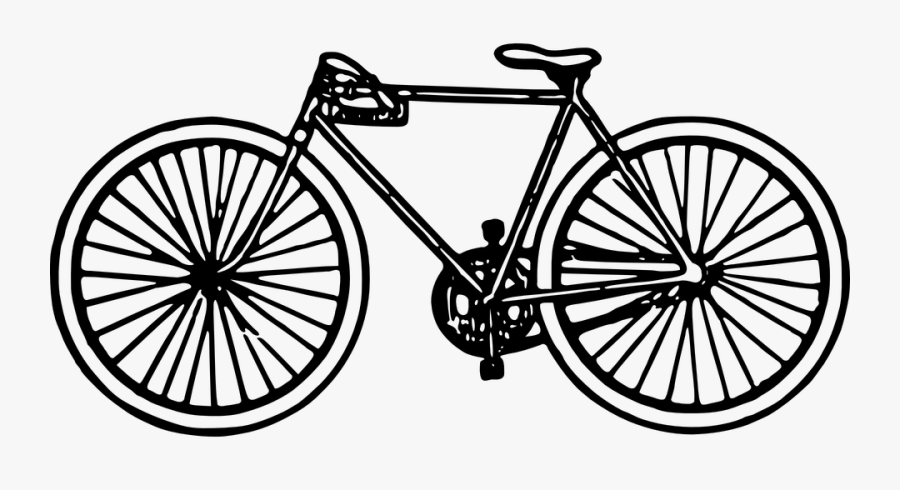 Vintage Bicycle Free Vector 20, Buy Clip Art - Line Drawing Of A Bike, Transparent Clipart