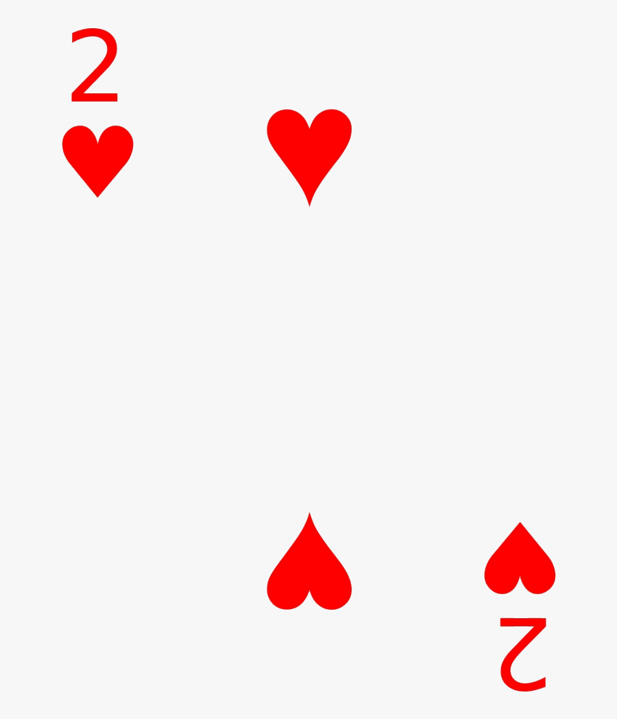 Playing Cards Heart Of Clipart Transparent Png - 2 Of Heart Playing Cards Png, Transparent Clipart