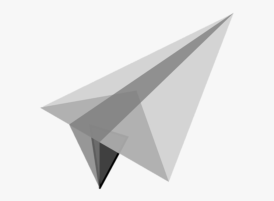 White Paper Plane - Gray Paper Airplane Transparent Background, Transparent Clipart