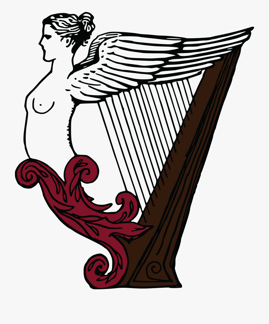 Free Of A Female - Harp Drawing, Transparent Clipart