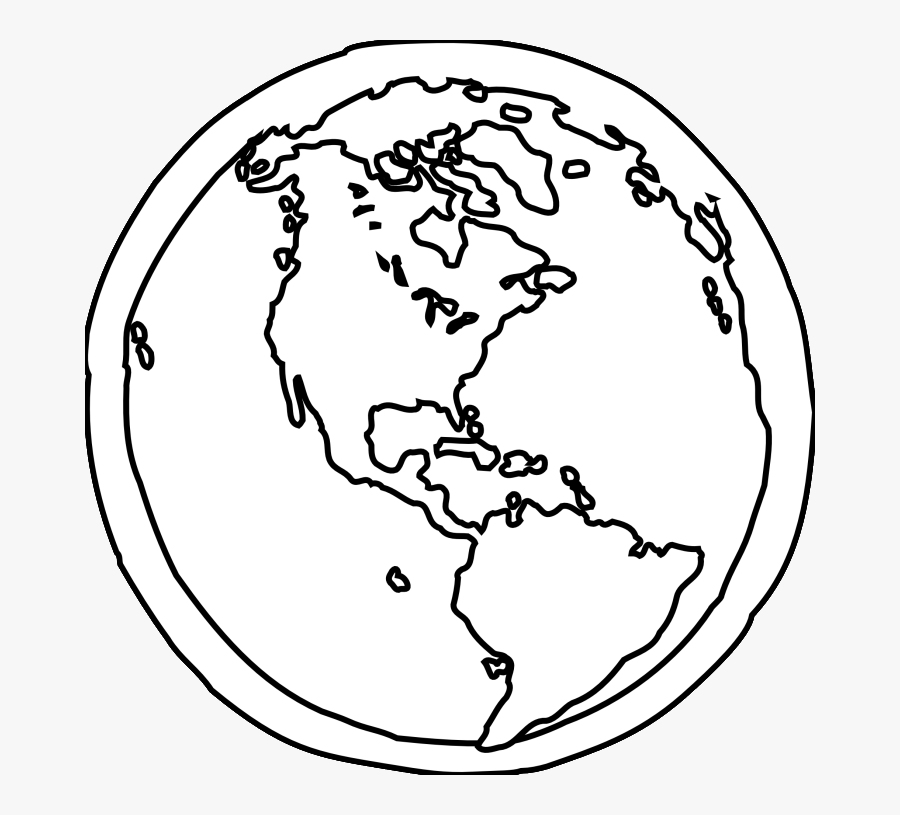 Earth Coloring Pages - Black And White Earth Sketch, Transparent Clipart