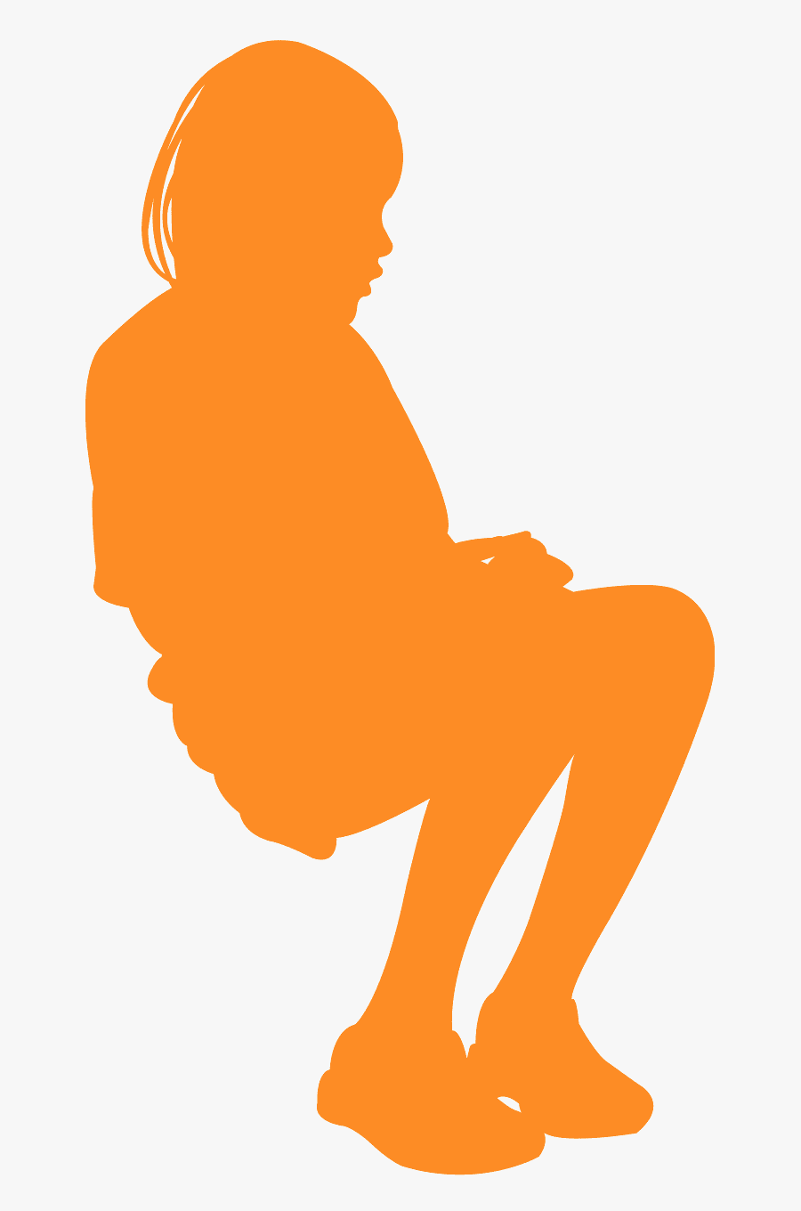 Baby Silhouette Orange, Transparent Clipart