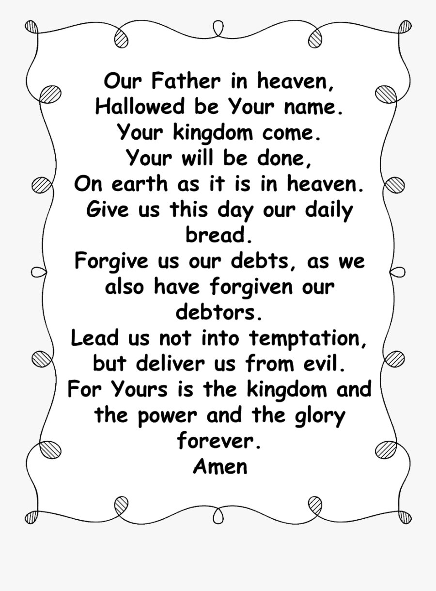 Lords Prayer With Dots Frame For Grandkids - Illustration , Free ...