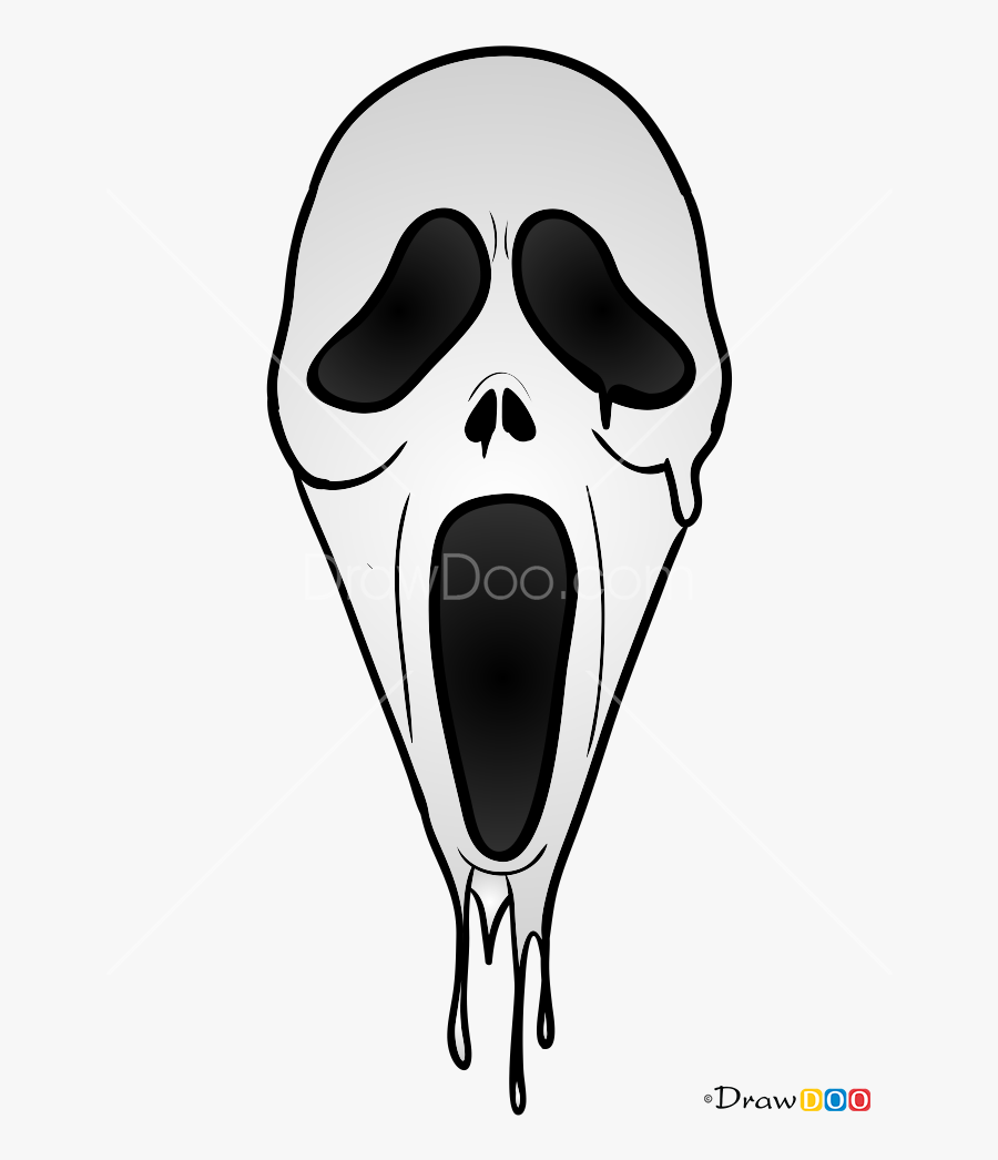 Scream Face Png - Scream Mask Drawing, Transparent Clipart