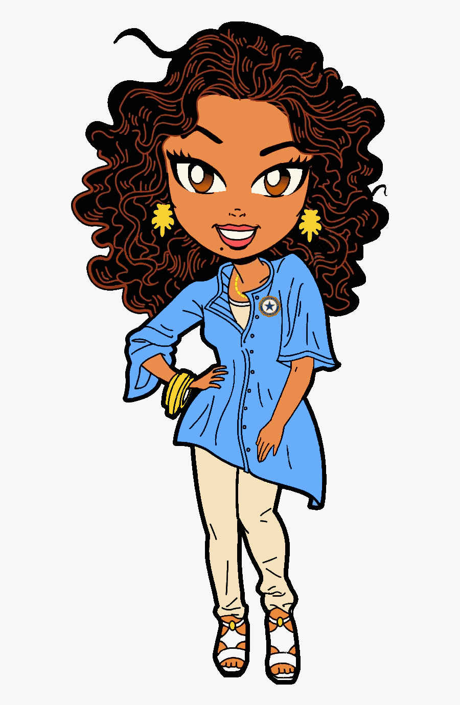 Transparent African American Girl Clipart - African American Lady