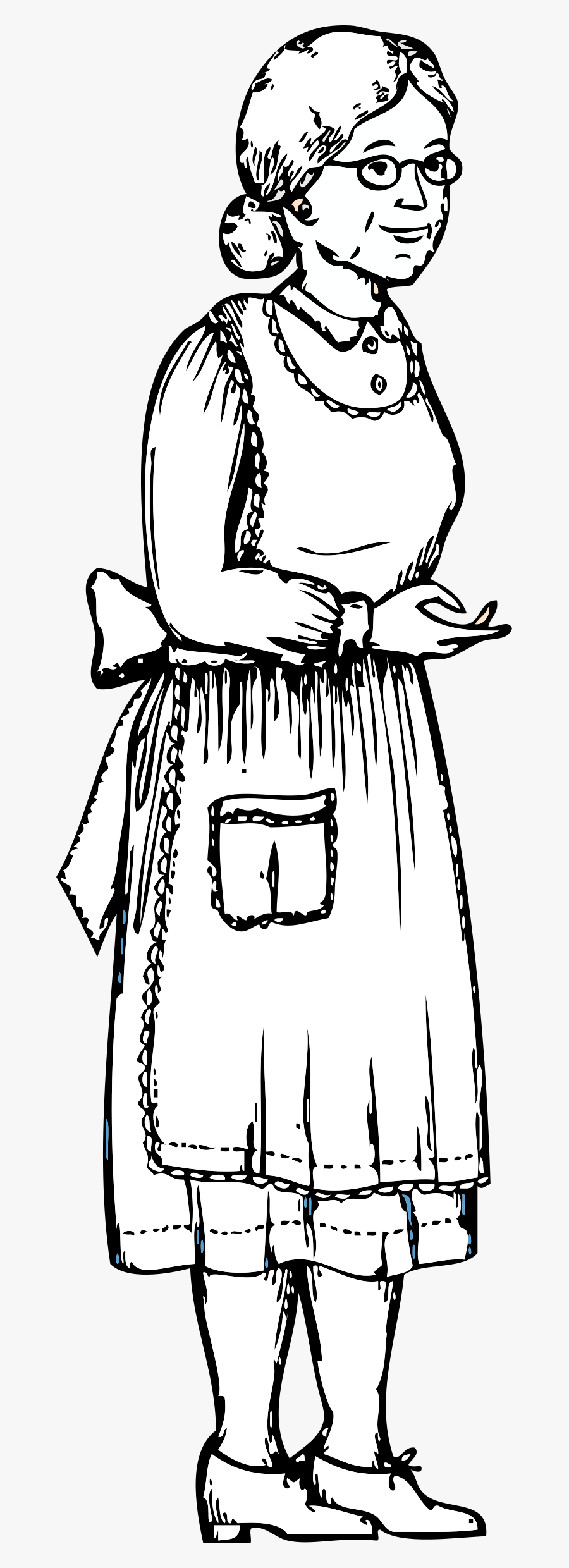 Grandmother Black And White, Transparent Clipart