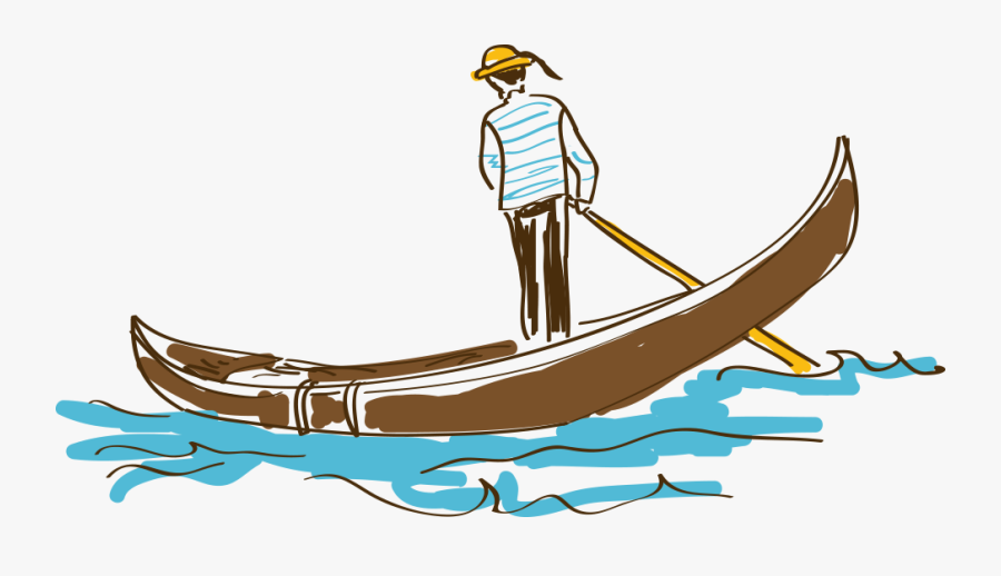 People Rowing Illustration Drawing Hand-drawn Cartoon - 划船 卡通, Transparent Clipart