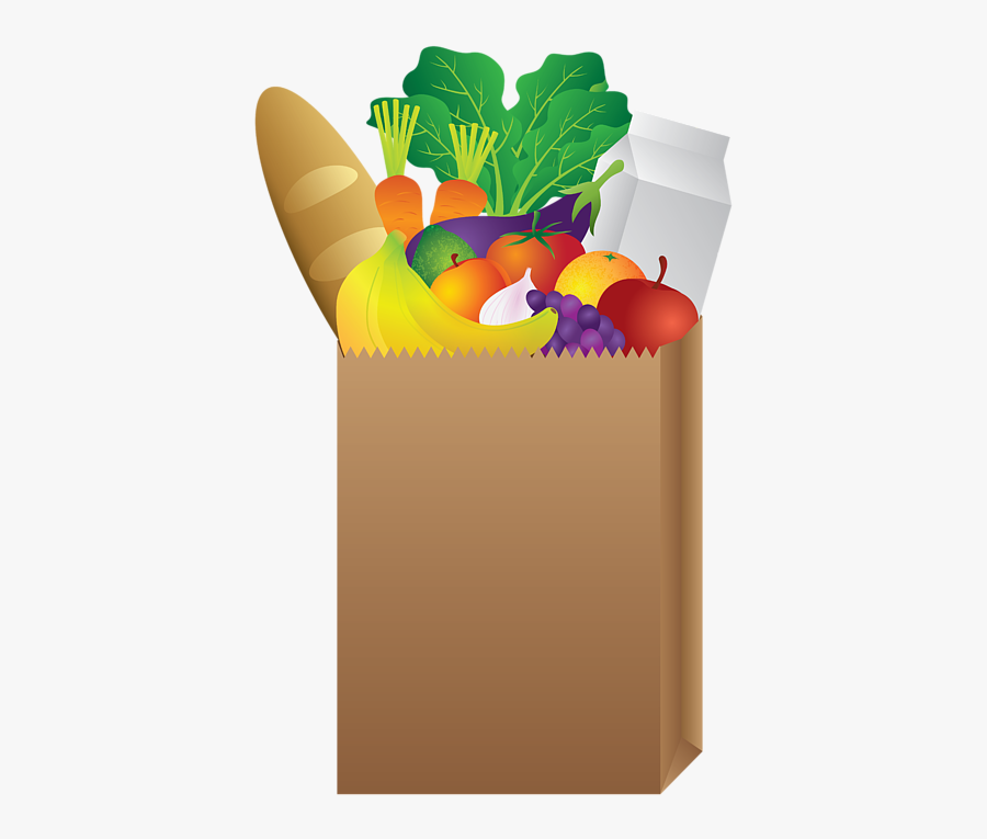 Cartoon Grocery Bag, Transparent Clipart