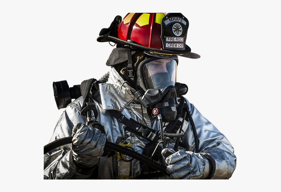 Isolated Firefighter Fireman Helmet Emergency - Karikatur Pakaian Pemadam Kebakaran, Transparent Clipart