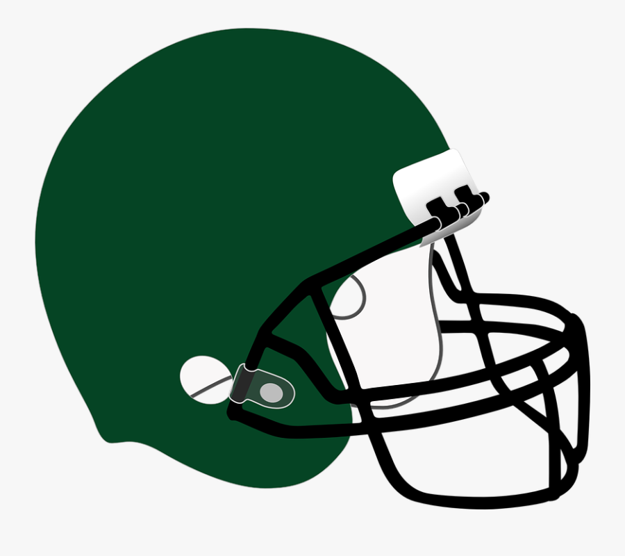 Green And White Football Helmet, Transparent Clipart