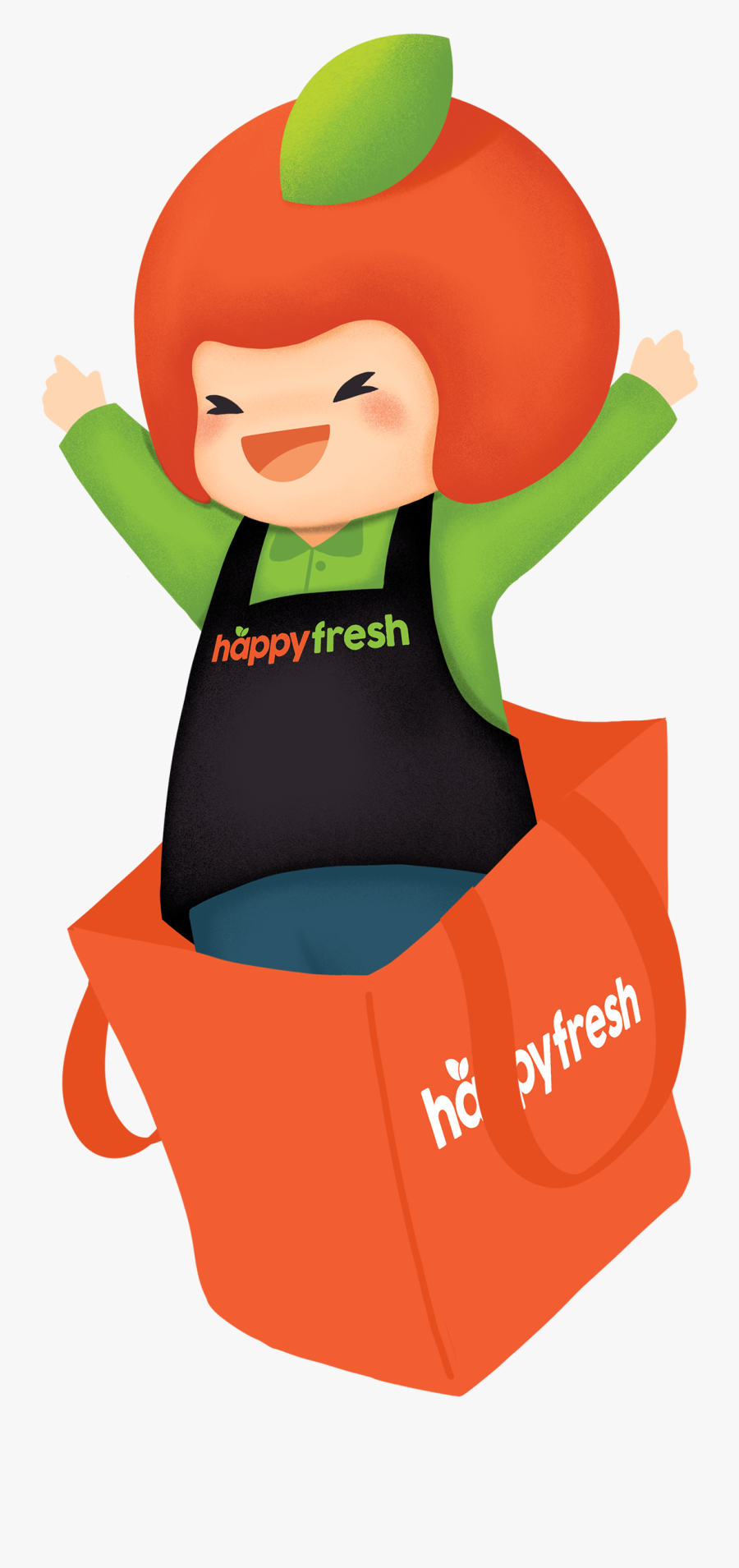 Happyfresh Apple Boy, Transparent Clipart