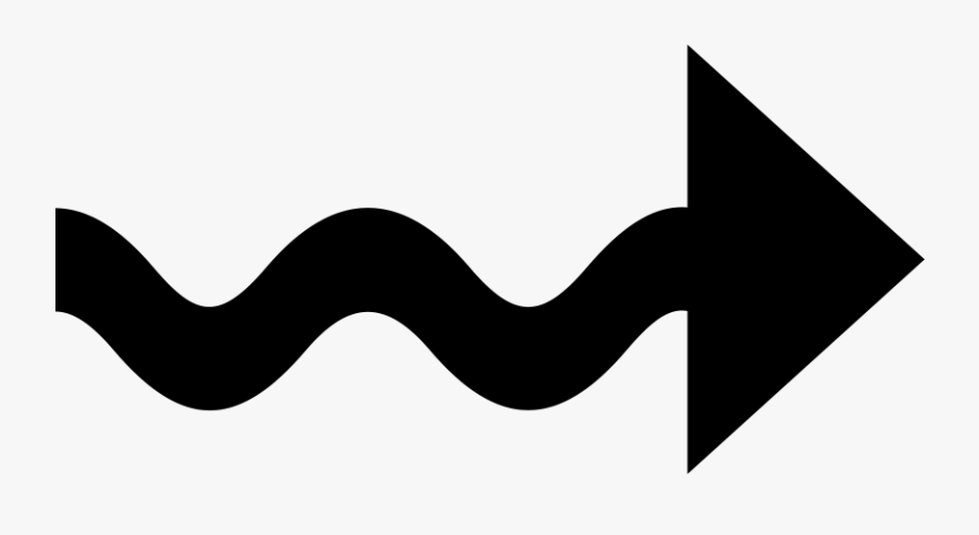 Wavy Black Arrow Symbol Png, Transparent Clipart