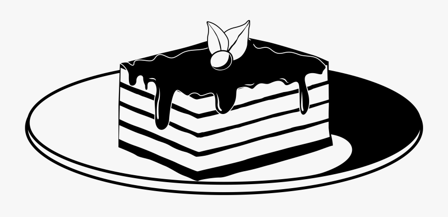 Chocolate Cake Clipart , Png Download - Chocolate Cake Black And White Clipart, Transparent Clipart