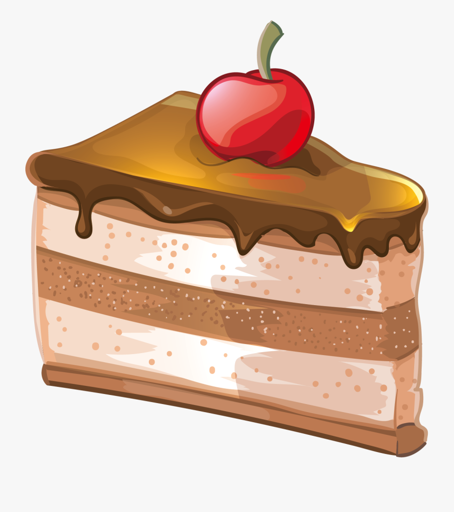 Transparent Slice Of Chocolate Cake Clipart - Cake Chocolate Vector Png