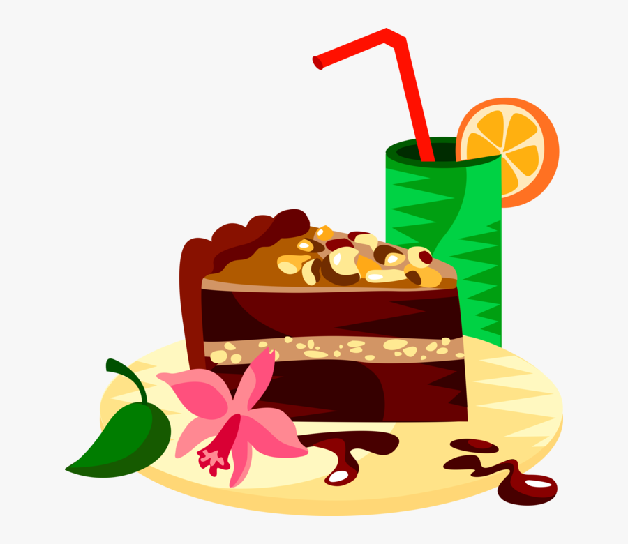 Vector Image Illustration Of - Chocolate Cake Clip Art, Transparent Clipart